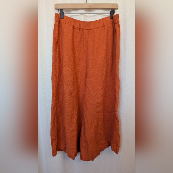 Not Perfect Linen Wels Wide Leg Pants Midi Culottes - Picture 1 of 6